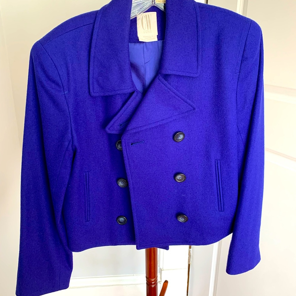 Bright blue wool jacket